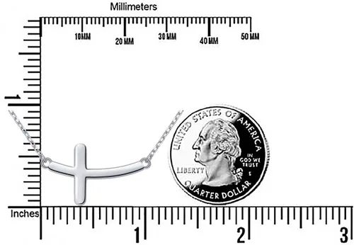 Miniatura 7 de Athenaa - Tobillera de plata fina 925 con colgante de cruz