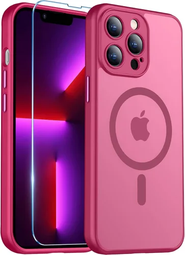 Miniatura 30 de Red2Fire Funda magnética para iPhone 13 Pro Max, protección completa mejorada de la cámara, compatible con MagSafe, funda protectora translúcida
