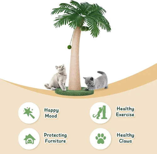 Miniatura 5 de Poste rascador para gatos de 43 pulgadas, con bola colgante para gatos de interior, rascador de gato grande, rascador de sisal, nuevo redondo