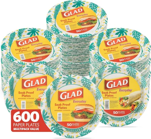Miniatura 10 de Glad - Platos de papel desechables cuadrados para todas las ocasiones