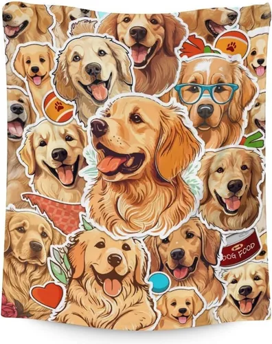 Miniatura 10 de Golden Retriever - Manta de regalo – 40 x 30 pulgadas, bonita manta para niños y niñas, manta negra suave y mullida para regazo y silla
