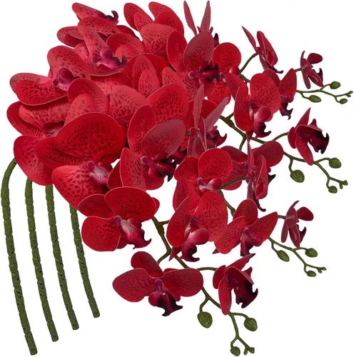 Miniatura 9 de FagusHome Phalaenopsis - Flores artificiales de 9 cabezas, 4 piezas de orquídeas artificiales de 42 pulgadas, plantas de tallo para decoración