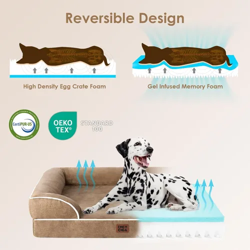 Miniatura 96 de EHEYCIGA – Cama ortopédica impermeable para perros pequeños, de espuma viscoelástica tipo caja de huevos, con bordes elevados y base antideslizante