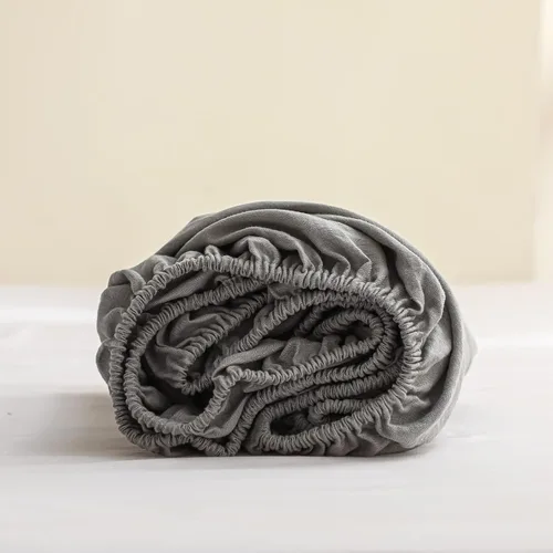 Miniatura 10 de Sábana Bajera de Lino 100% Lavado a la Piedra Color Sólido - (1 Pieza) Bolsillo Profundo de 14 Pulgadas Funda de Colchón Suave Natural Transpirable