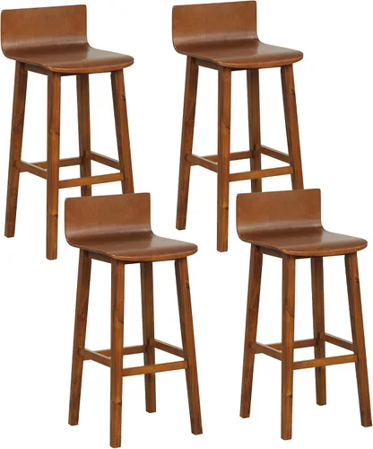 Miniatura 16 de Giantex Juego de 2 taburetes de bar de 24.5 pulgadas, taburetes de bar de altura de mostrador con respaldo bajo y reposapiés, sillas de comedor