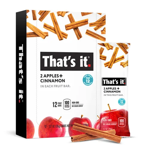 Miniatura 11 de That's it. Manzana+Mango+Chili 100% Natural Gran Sabor Barra de Fruta Seca Real, Vegana, Sin Gluten, Paleo, Kosher, Sin OMG, Sin Conservantes, Sin