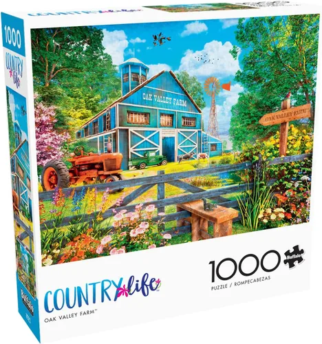 Buffalo Games Dominic Davison Oak Valley Farm - Rompecabezas de 1000 piezas, colección Country Life, 26.75 x 19.75 pulgadas, rompecabezas para