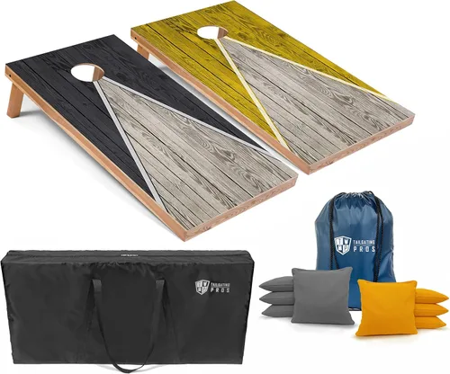 Miniatura 67 de Tailgating Pros Juego de tablero de Cornhole ligero con diseño piramidal con bolsas de frijoles y estuche de transporte, juego de cornhole