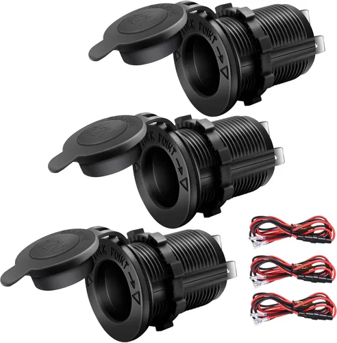 MXRS - Enchufe para encendedor de cigarrillos de 12 V, para coche, motocicleta, todoterreno, RV, toma de corriente, enchufe impermeable, 3 unidades