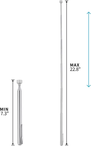 Miniatura 2 de Juego de herramientas de recogida magnética flexible de 2 piezas, 5 libras, recogida de extensión flexible de resorte de 23.6 pulgadas, con diseño