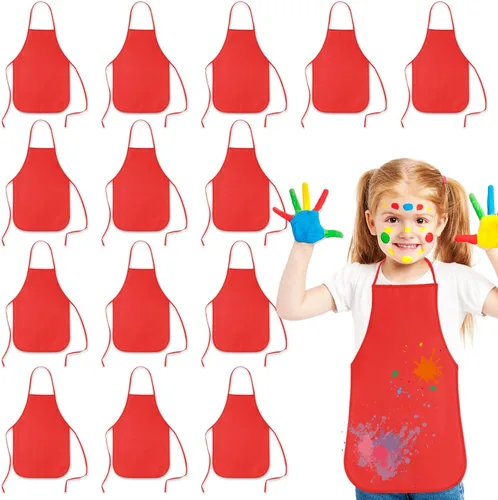 Miniatura 13 de KUUQA 16/24/30/36/40Pcs Delantal para pintar para niños, delantal de pintura para niños, delantal de arte para niños para suministros de pintura