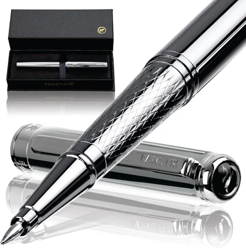 Miniatura 16 de FANSTIK Bolígrafo de lujo negro y dorado, juego de regalo elegante para mujeres, chapado en oro real de 24 quilates, juego de regalo profesional