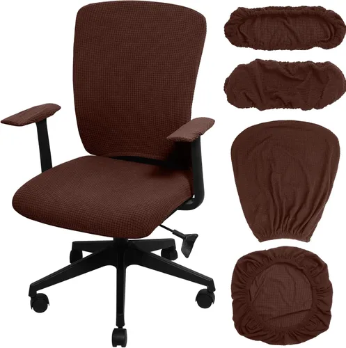 Tallew Juego de 4 Fundas para Silla de Oficina Fundas Universales para Computadora Fundas Elásticas para Silla de Oficina Fundas para Respaldo y