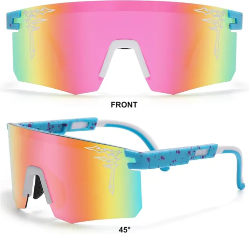 Miniatura 4 de FIXEROS Gafas de sol polarizadas de béisbol de dos tamaños para adultos y jóvenes, niños y niñas, UV400 para hombres y mujeres, gafas deportivas