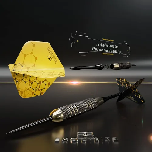 Miniatura 5 de CC-Exquisite Juego de Dardos con Punta de Acero Premium - Dardos Profesionales, Cañones de Latón, Dardos con Punta de Metal, Vuelos Adicionales