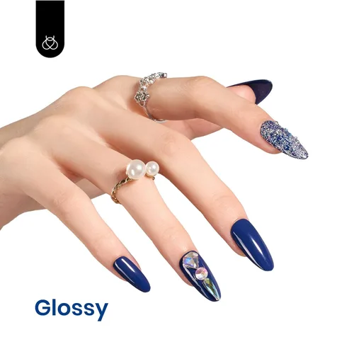 Miniatura 3 de Beetles - Esmalte de uñas de gel azul medianoche de 0.5 fl oz (0.5 fl oz), color azul marino medianoche, esmalte de gel que se absorbe con lámpara D