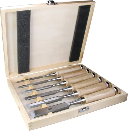 Miniatura 10 de Juego de 4 cinceles de madera para carpintería, acero al cromo-vanadio con asas de carpinteria, carpintería, tallado, artesano, 1/4 pulgadas, 1/2