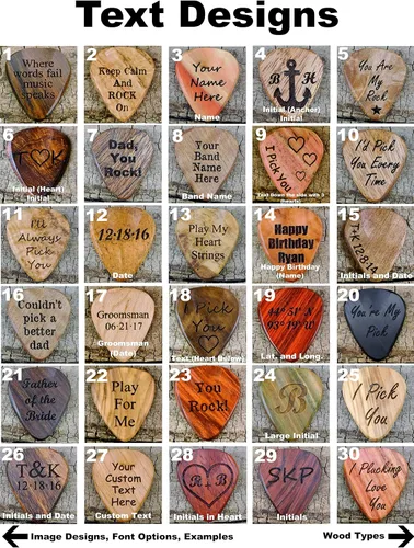 Miniatura 4 de Custom Wood Guitar Pick - Handmade Wood Guitar Pick - Engraved Wooden Guitar Pick- Personalized Wood Guitar Pick - 1 Wood Guitar Pick