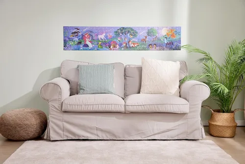 Miniatura 2 de Hape Rompecabezas de bosque mágico de 4.9 ft de largo 200 piezas de rompecabezas encantada gigante colorida que brilla en la oscuridad, para niños