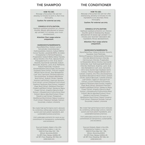 Miniatura 6 de Caldera + Lab The Shampoo + Conditioner Bundle Dúo de cuidado del cabello para hombres para cabello sano y más completo, limpiador