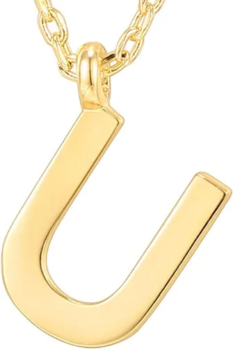 Miniatura 3 de PAVOI - Collar con dije de inicial chapado en oro de 14quilates, collar de letra para mujer