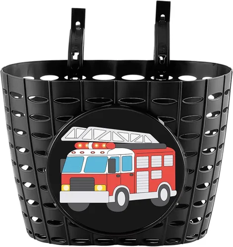 Boys Bike Basket, Cute Bicycle Basket for Kids, Toddlers, Plastic Front Handlebar Basket for Scooter, Tricycle