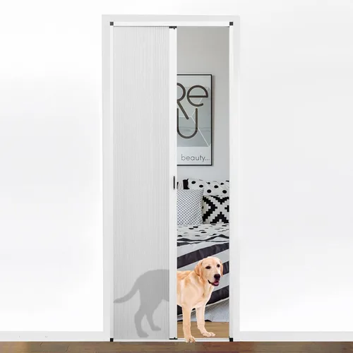 Miniatura 14 de MaKefeile Puerta celular plegable de acordeón sin perforaciones para puertas celulares, puertas correderas para dormitorios, pasillos, divisores