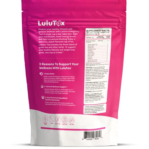 Miniatura 2 de LULUTOX Té Detox - Mezcla de hierbas con diente de león, ginseng y jengibre, soporta un peso saludable, salud digestiva, vegano, totalmente natural