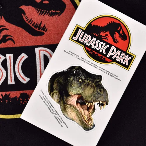 Miniatura 5 de Popfunk Classic Jurassic Park Classic Logo T Rex Sudadera con capucha y calcomanías