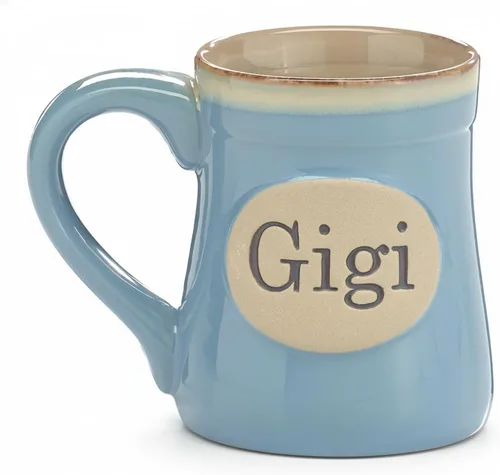 burton+BURTON GiGi Taza de café de cerámica de 18 onzas, taza de té floral rosa en caja de regalo decorativa a juego, selección de regalo del día de