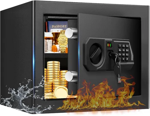 Miniatura 11 de Cajas fuertes grandes de 3.4 pulgadas para uso doméstico, caja de seguridad digital para el hogar, impermeable, con teclado programable, llaves