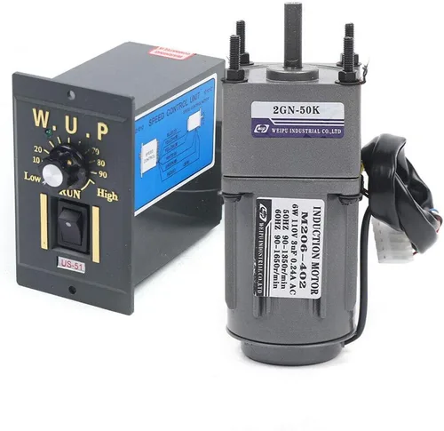 Miniatura 29 de Motor de engranajes eléctrico 120W DC 24V Reductor de engranajes helicoidal Caja de engranajes Motor eléctrico de engranajes RV 50K 35Nm Motor 120W