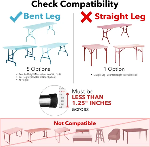 Miniatura 3 de Lift Your Table® Elevadores de mesa plegables, altura de barra (pie móvil), fabricados en los Estados Unidos, resistentes, resistentes, portátiles