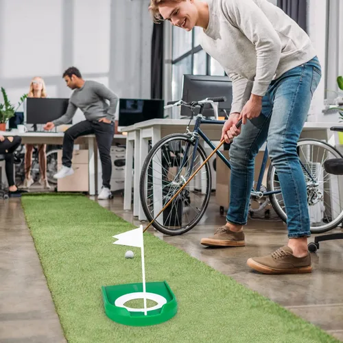 Miniatura 6 de Hooqict Taza de golf y bandera para práctica en interiores, ayudas de entrenamiento de plástico para niños y adultos, para interiores y exteriores