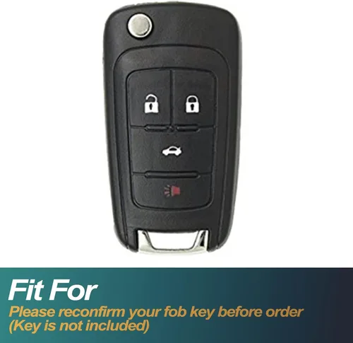 Miniatura 2 de FEYOUN Funda para llavero compatible con Buick Encore Chevy Chevrolet Camaro Equinox Impala Sonic Trax GMC Terrain Flip 4 botones TPU remoto sin