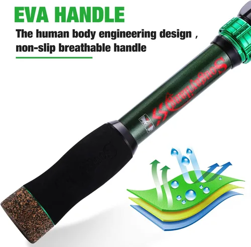 Miniatura 5 de Sougayilang - Combos de carretes y cañas de pescar, fibra de carbono 24 toneladas, carretes y cañas telescópica portátiles para viajes, pesca