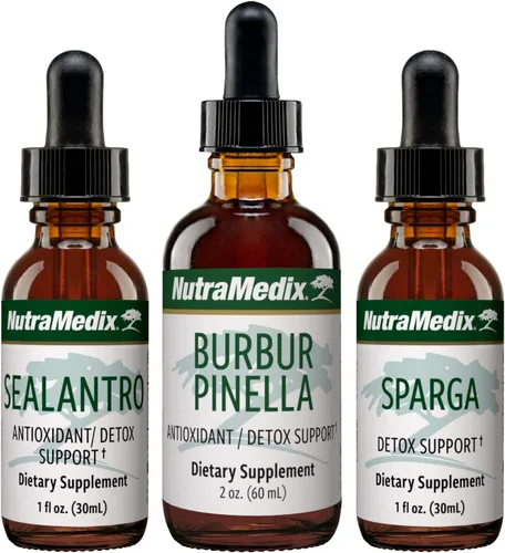 NutraMedix Paquete de soporte para desintoxicación – Sealantro (clorella, hoja de cilantro y algas rojas de agua fría del Pacífico), Sparga