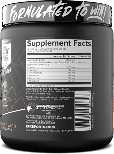 Miniatura 8 de EFX Sports Training Ground EAA Suplemento de aminoácidos esenciales Energía y síntesis de proteínas Pre, Intra o después del entrenamiento