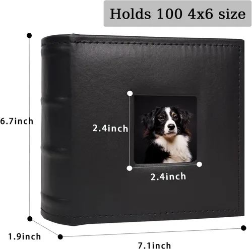 Miniatura 5 de Álbum de fotos pequeño de 4 x 6 pulgadas, 100 bolsillos con espacio de escritura, cubierta de cuero, libro de fotos con capacidad para fotos de 4 x