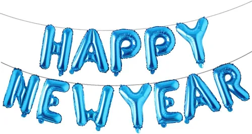 Miniatura 5 de Cartel de Feliz Año Nuevo de 16 pulgadas - Globo de aluminio 2021 para decoración de fiestas, suministros de celebración (negro)