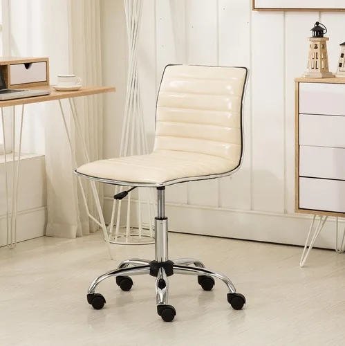 Miniatura 7 de Roundhill Furniture Fremo Chromel - Silla de oficina ajustable con elevación de aire, color beige