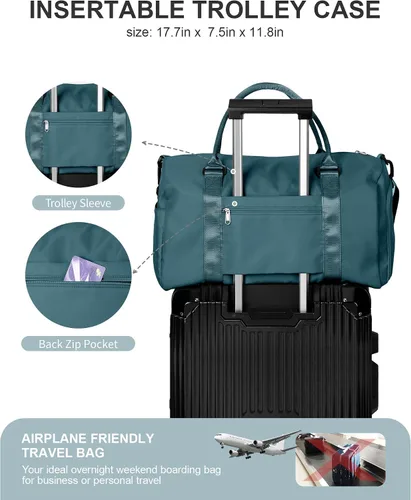 Miniatura 4 de Bolsa de lona de viaje, bolsas de fin de semana para mujeres y hombres, bolsa de transporte durante la noche, bolsa de hospital, bolsa de gimnasio