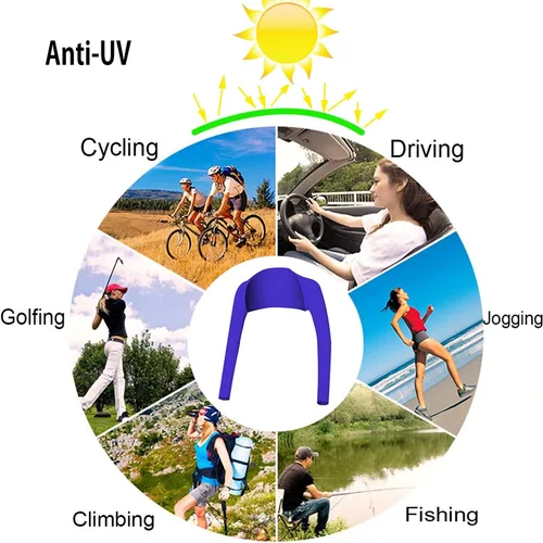 Miniatura 12 de Chal refrescante manga para brazo con agujero para los dedos, protección solar para mujeres y hombres para golf, equitación, conducción