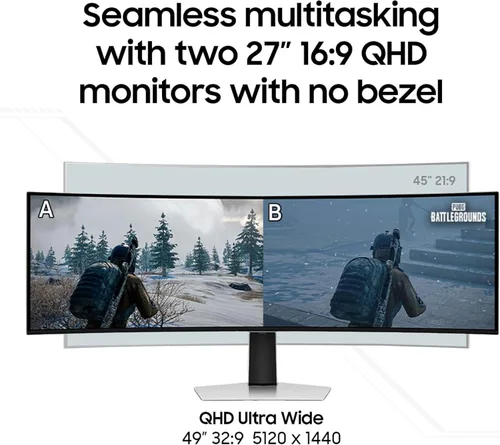 Miniatura 10 de Samsung 49" Odyssey OLED (G93SC) Serie Monitor de juegos curvo con QD-OLED, 240Hz, 0.03ms, DQHD, compatible con G-Sync, AMD FreeSync Premium Pro