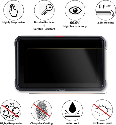 Miniatura 2 de Protector de pantalla compatible con Atomos Ninja V/Shinobi monitor de grabación HDMI 4K de 5 pulgadas, protector de pantalla de vidrio templado