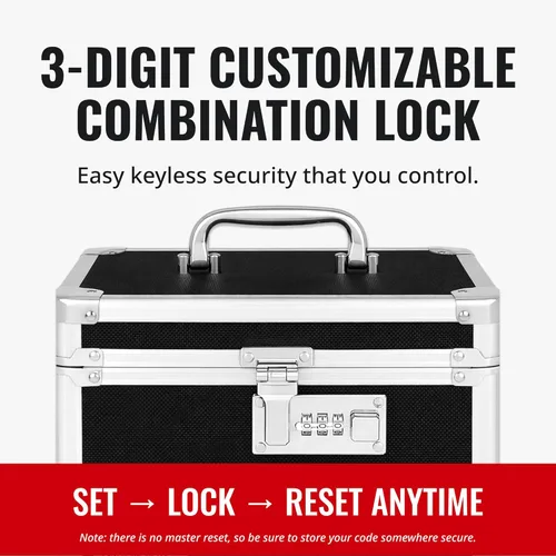 Miniatura 5 de Vaultz Cajas de seguridad seguras – Caja de seguridad segura con combinación, almacenamiento para documentos, objetos de valor, medicamentos