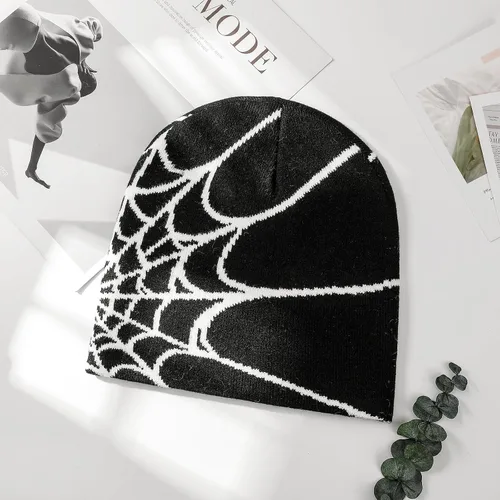 Miniatura 3 de PUCAPOCO Gorros de araña Y2k para mujeres y hombres, gorro tejido de telaraña