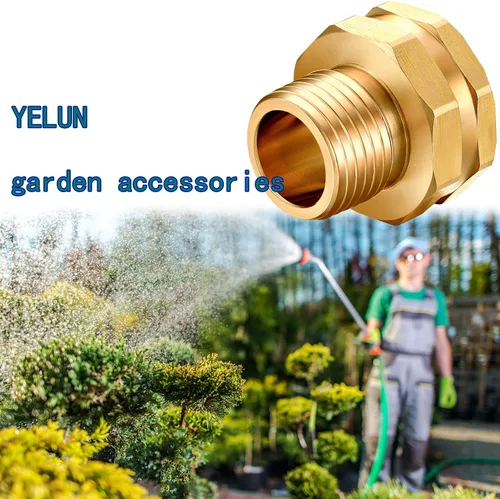 Miniatura 6 de Adaptador de conectores de manguera de jardín de latón macizo, reparación de latón resistente, conector de líder de grifo hembra a macho, conector