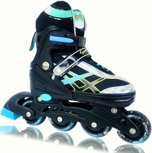 Patines en línea ajustables para niños y adolescentes de 4 a 16 años, todas las 8 ruedas de patines en línea se iluminan, seguras y divertidas para