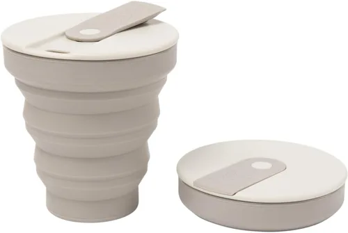 Miniatura 8 de Taza de café plegable HuNu con tapa - Taza de silicona plegable reutilizable y apta para microondas, taza plegable, taza de viaje portátil